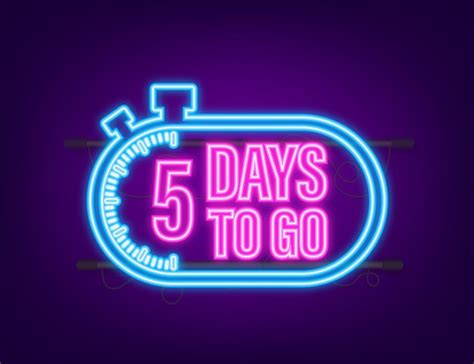 Premium Vector | 5 days to go. countdown timer. neon icon. time icon ...