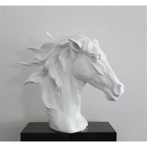 Modrest Horse Head Sculpture - White | Sculpture, White horse, Horse ...