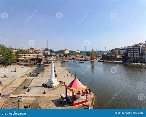 High-angle Shot of Nashik City with Panchavati Ghat Hindu Temple in ...