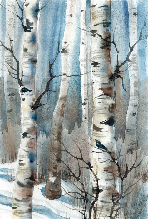 Birch tree drawing water colors 70+ Ideas | Birch tree art, Tree painting, Winter watercolor