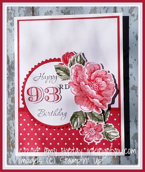 Inking of You! - Amy Hoptay, Independent Stampin' Up! Demo | Flower stamp, 90th birthday cards ...