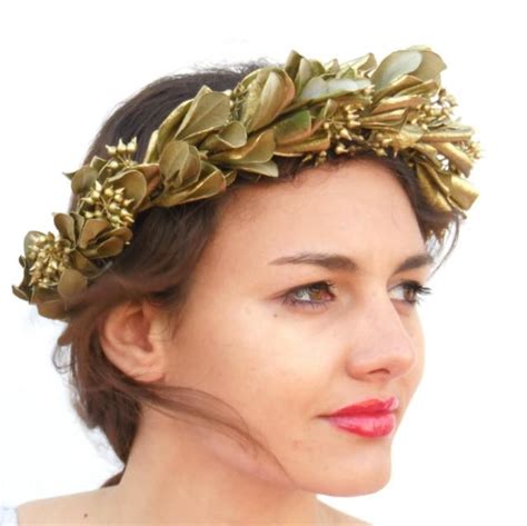 Gold Leaf Crown, Minimal Leaf Crown, Unisex, Greek Goddess Crown, Real Dried Leaf Gold Leaf ...