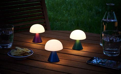 This mini LED lamp provides a soft, warm bedside light