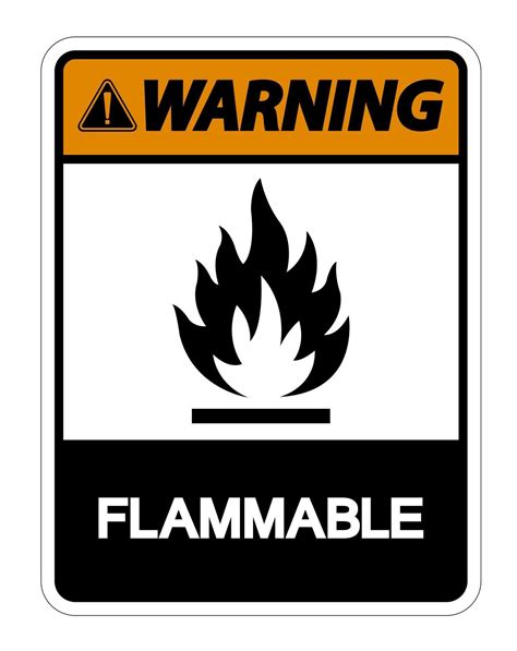 Flammable Hazard Signs Symbols