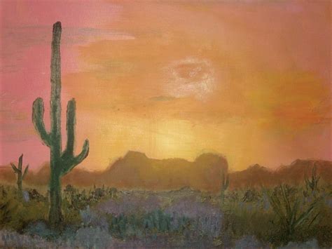 Desert Sunset Oil Painting By John Hughes | absolutearts.com