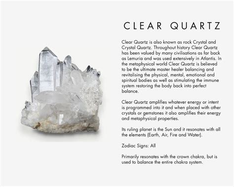 Clear Quartz is also known as rock Crystal and Crystal Quartz: Throughout history Clear Quartz ...