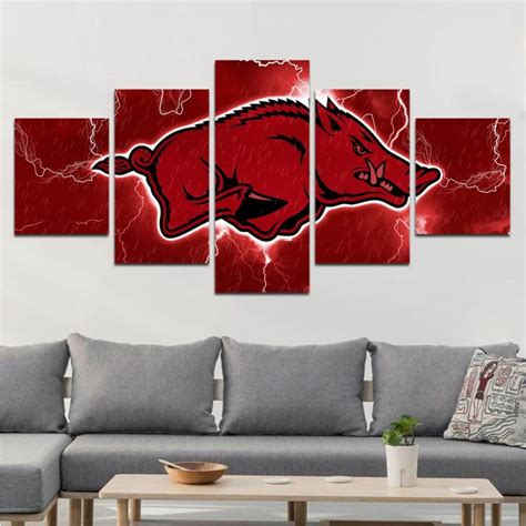 Arkansas Razorback Basketball – Sport 5 Panel Canvas Art Wall Decor ...