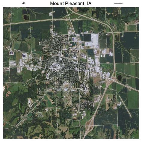 Aerial Photography Map of Mount Pleasant, IA Iowa