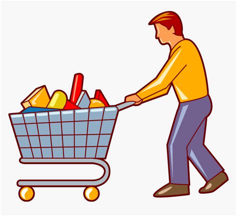 Shopping Trolley Clipart Man - Go To Supermarket Clipart, HD Png ...