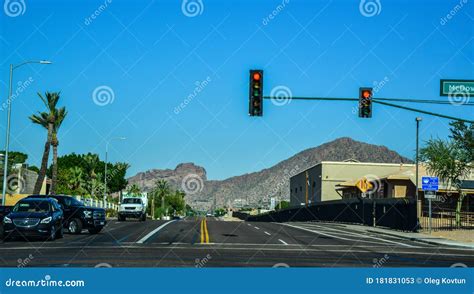 USA, PHENIX, ARIZONA- NOVEMBER 17, 2019: Traffic Lights, Traffic Signs and Road Signs in Arizona ...