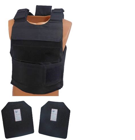 Level III AR500 Steel Body Armor With Lightweight Vest Black Full Spall ...