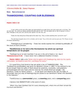 Thanksgiving Counting Our Blessings - Sermon Outlines. Org ...