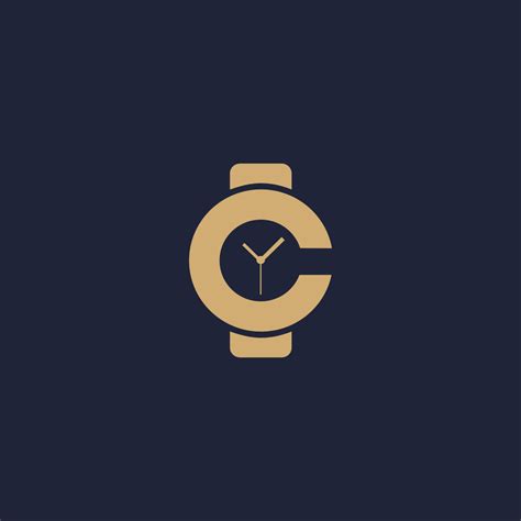 a watch with the letter c on it's face, in gold and blue