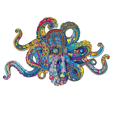 Colorful Octopus - Wooden Jigsaw Puzzle