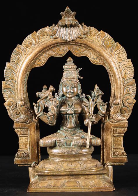 SOLD Bronze Devi Kamatchi Hindu Goddess Statue 11" (#91b62): Hindu Gods & Buddha Statues