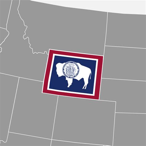 Wyoming state map with flag. Vector illustration. 17395973 Vector Art ...