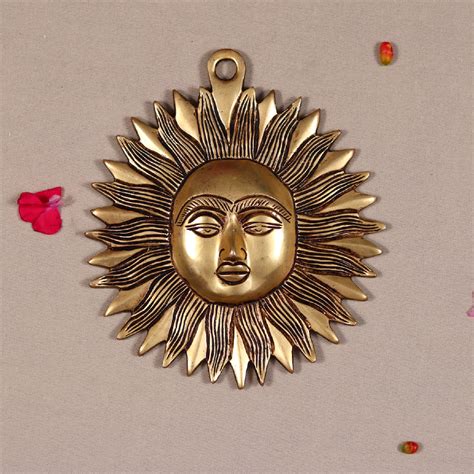 buy this Wall hanging brass sun face height 7 inch - devsabha