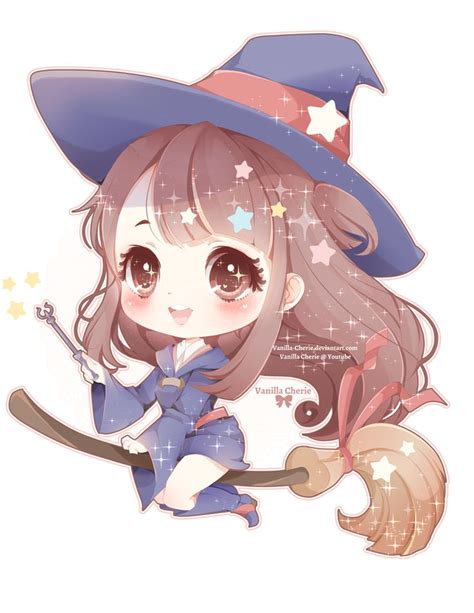 Little Witch Akko by https://www.deviantart.com/vanilla-cherie on @DeviantArt | Chibi anime ...