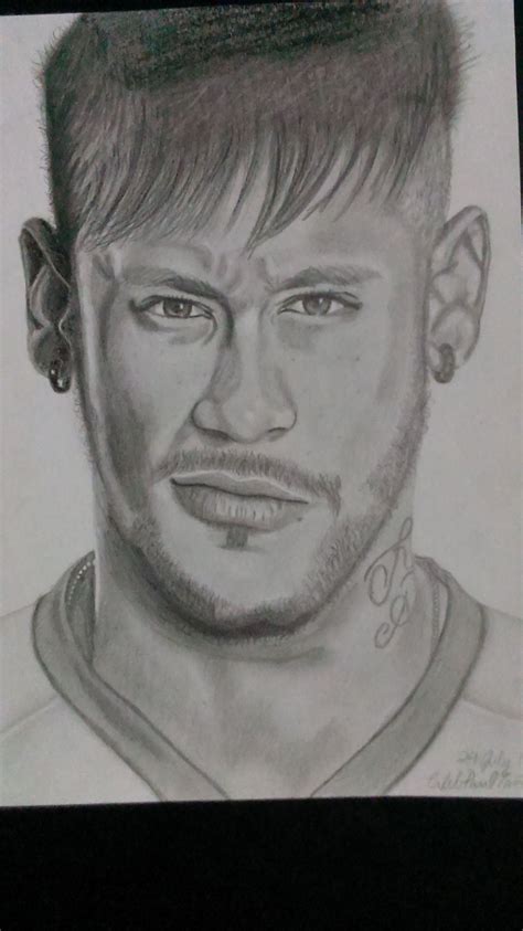 Neymar Jr Sketch Drawing