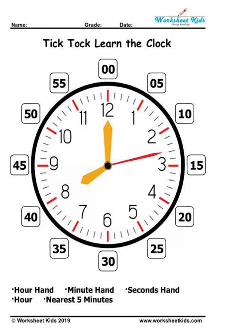 Learn to Tell the Time Clock face - Analog clock interactive - Free ...