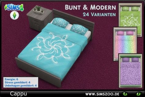 Blackys Sims 4 Zoo: Colorful and Modern bed by Cappu • Sims 4 Downloads