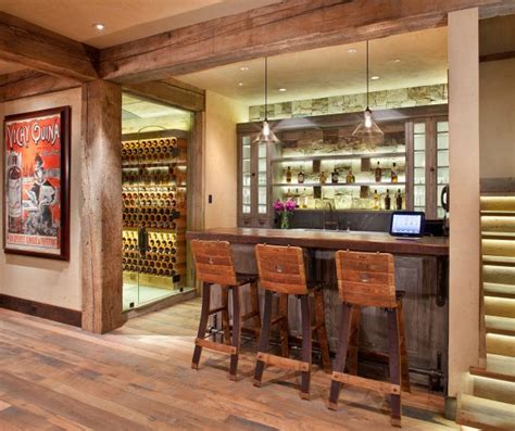 15 Distinguished Rustic Home Bar Designs For When You Really Need That ...