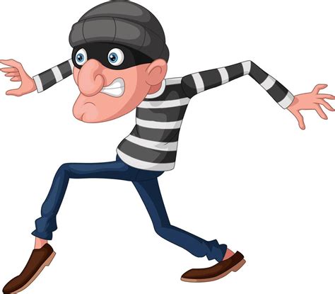 Cute thief cartoon walking carefully 9780616 Vector Art at Vecteezy