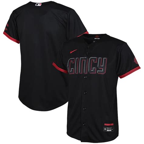 Youth Cincinnati Reds Nike Black 2023 City Connect Replica Jersey ...