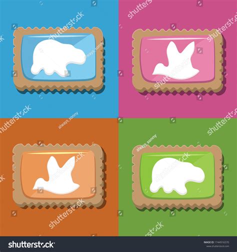 South African Iced Zoo Biscuits Stock Vector (Royalty Free)