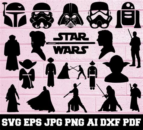 Star Wars SVG Star Wars Silhouette SVG Cut Files Star - Etsy