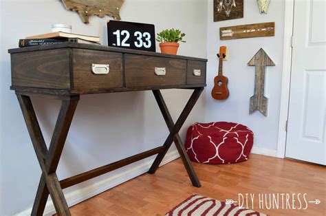 DIY X-Leg Desk With Drawers - DIY Huntress