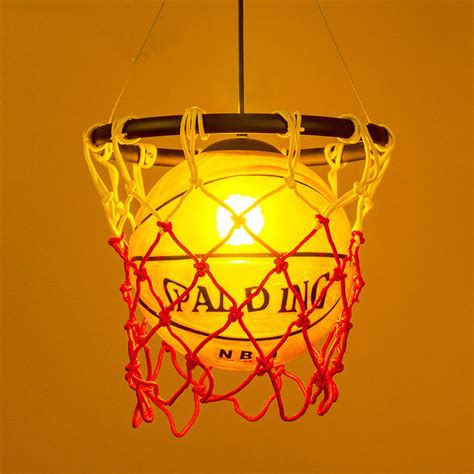 Vintage Basketball Pendant Light Acrylic Ceiling Lamp Retro Pendant Fixture