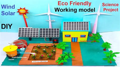 eco friendly science project model (solar - wind energy model science ...