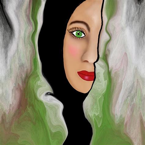 Green eyed girl Digital Art by Elaine Hayward - Fine Art America