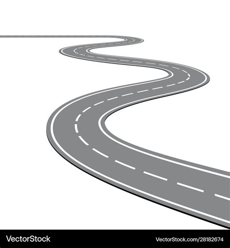 Creative winding curved road Royalty Free Vector Image