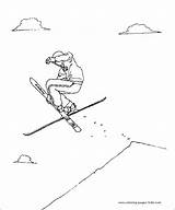 Skiing Coloring Pages Girl Downhill Ski Clipart Kids Winter Colouring  sketch template