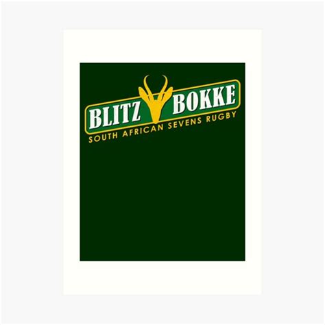 "South African Sevens Rugby Blitzbokke Springbok" Art Print by d247 ...