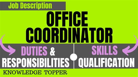 Office Coordinator Job Description | Office Coordinator Ka Kya Kaam Hota Hai - YouTube