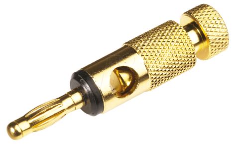 BSG 5 SW: Banana plug, gold plated, hole Ø=5 mm at reichelt elektronik