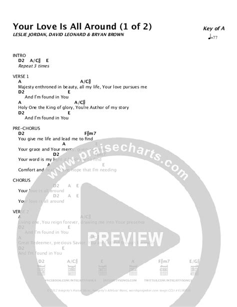 Your Love Is All Around Chords PDF (All Sons & Daughters) - PraiseCharts