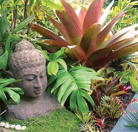 44 Buddha Garden Ideas to Add Sacredness of Your Home Environment Patio Tropical, Tropical ...