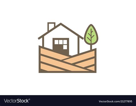 Home landscape village logo Royalty Free Vector Image