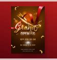 Grand opening party invitation or flyer design Vector Image