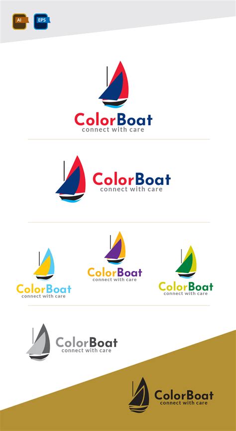 Color Boat Logo Design Template #205896 - TemplateMonster