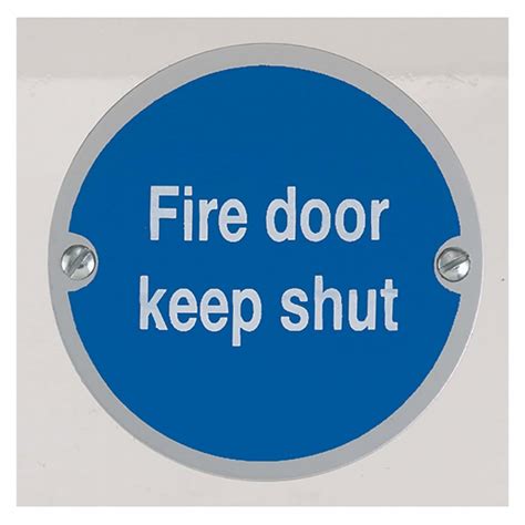 Fire Door Keep Shut 76mm Circular Sign Pack 2 SAA | Selco