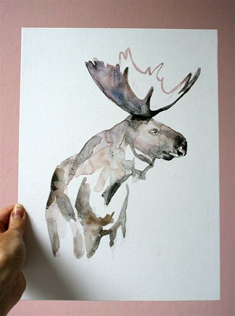 ORIGINAL Moose Watercolor painting Moose ART Watercolor