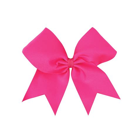 Fluorescent Neon Pink Disco I Love Cheer® Hair Bow - I Love Cheer®