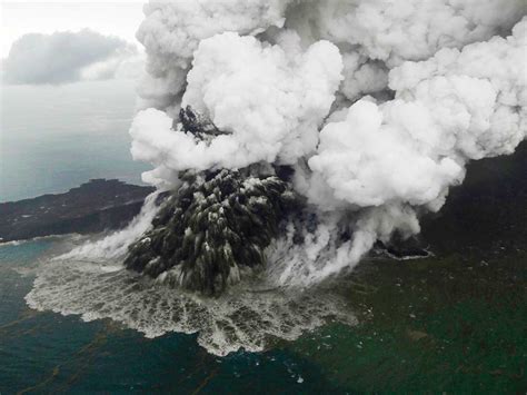 Indonesian tsunami volcano Anak Krakatoa lost two-thirds of its height