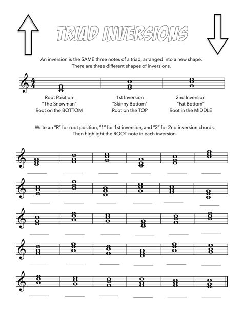 Inversions Worksheet | Lynne Davis Music