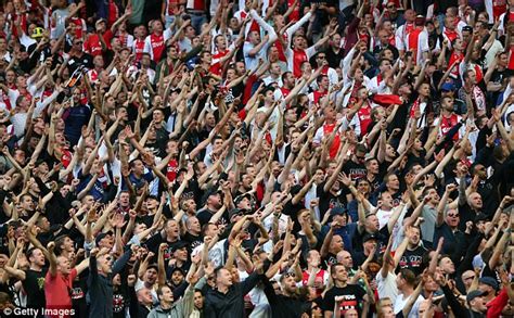 Ajax fans throw seats at their players after final defeat | Daily Mail Online